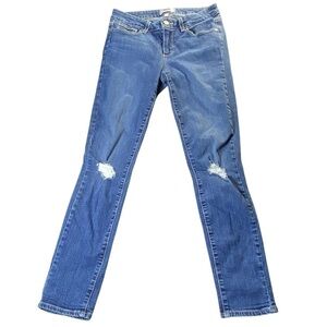 Paige Jeans Women's Size 27 Blue Kylie Crop Distressed Stretch Casual Denim